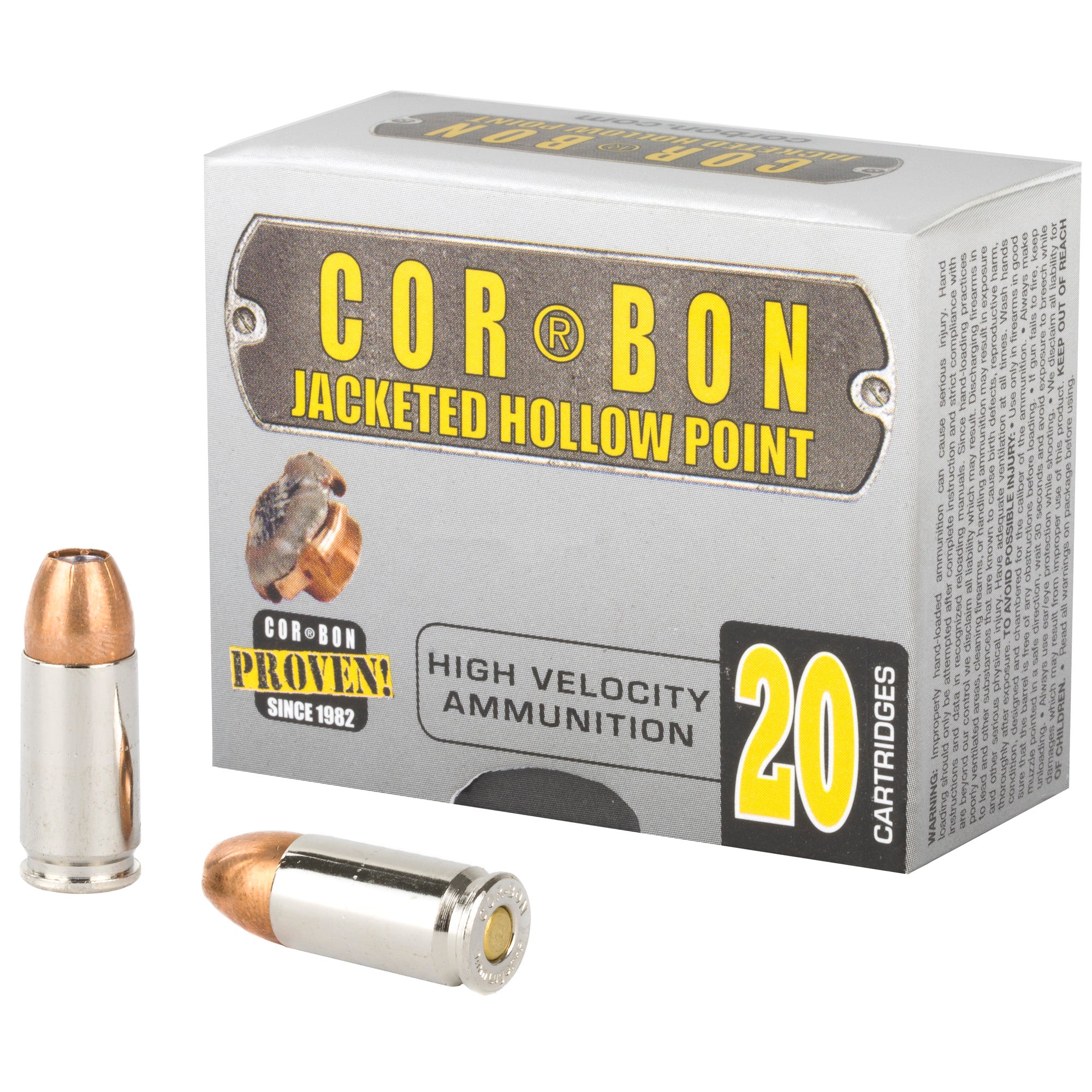 Cor-Bon 9125 Self Defense +P Jacketed Hollow Point JHP 125 Grain 9mm Luger/Parabellum