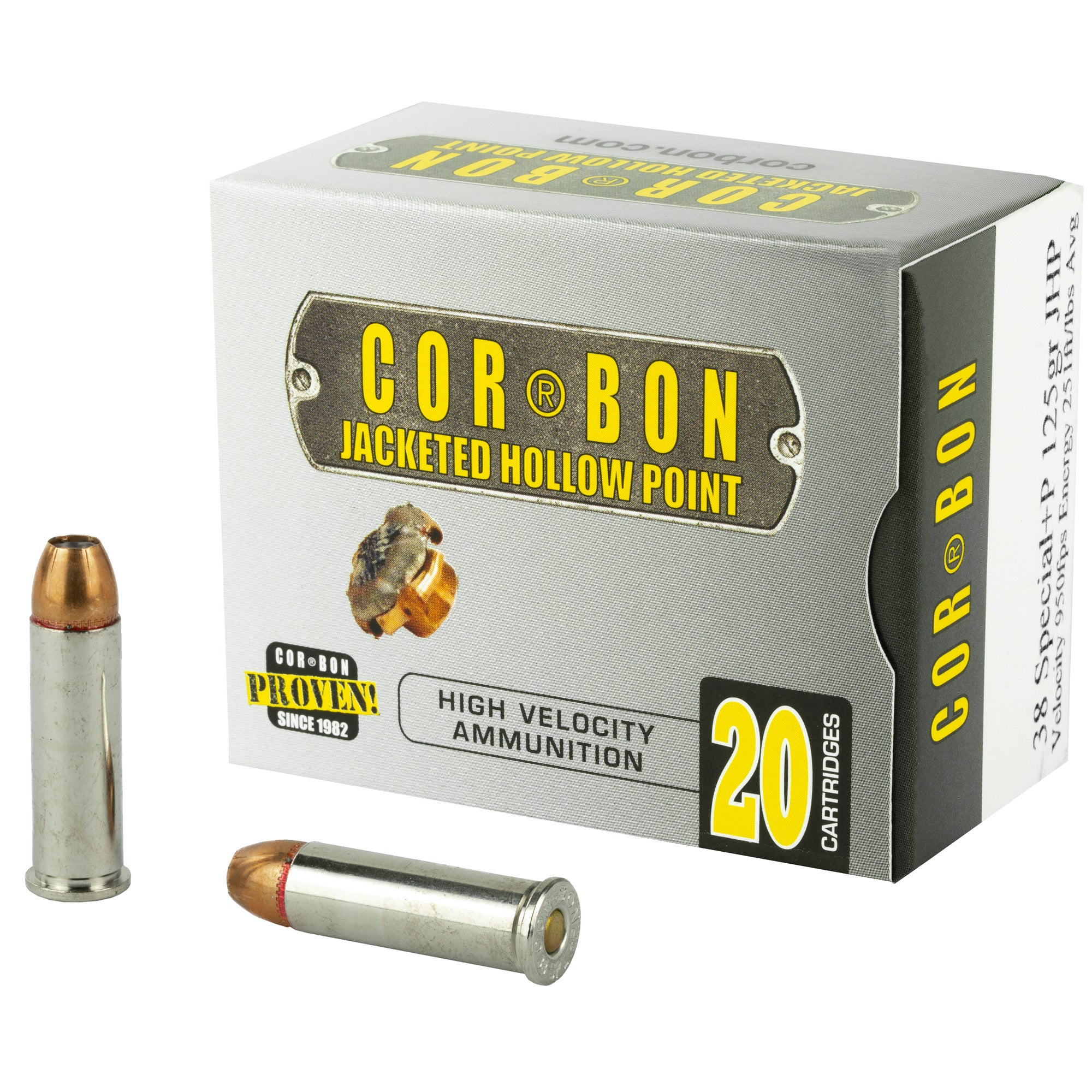 Cor-Bon 38125 Self Defense +P Jacketed Hollow Point JHP 125 Grain .38 Special