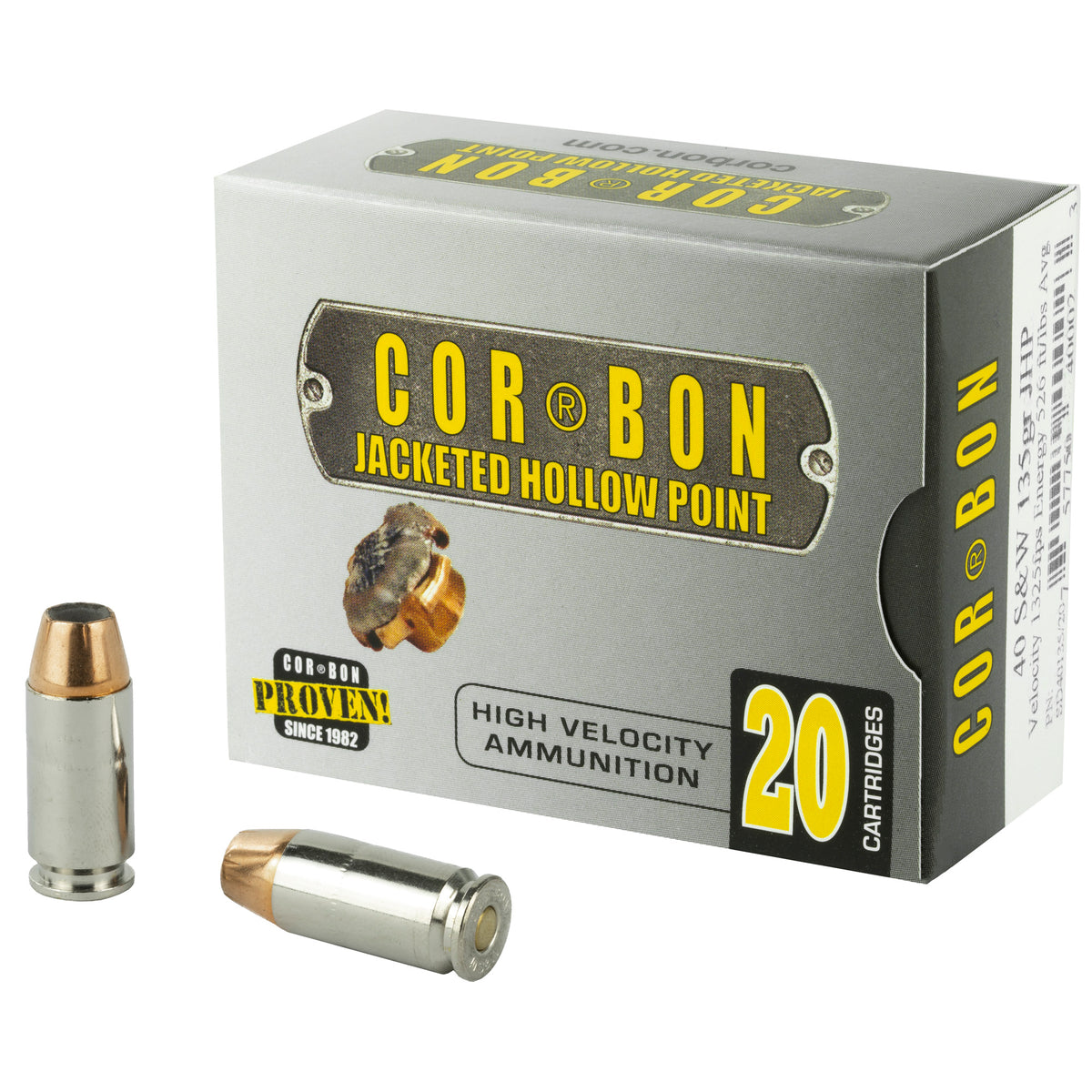 Cor-Bon SD4013520 Self Defense Jacketed Hollow Point JHP 135 Grain .40 S&W