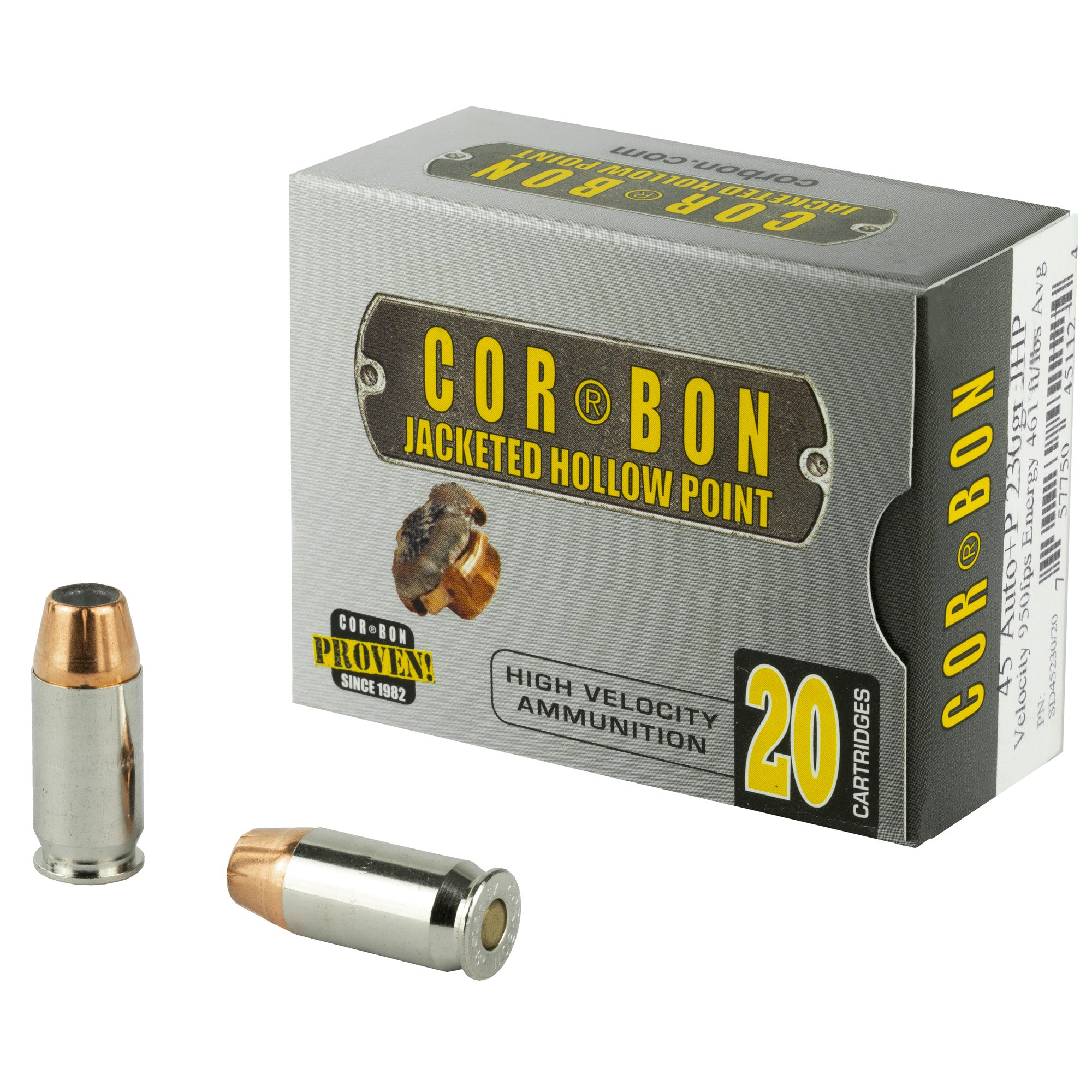 Cor-Bon 45230 Self Defense +P Jacketed Hollow Point JHP 230 Grain .45 ACP/Auto