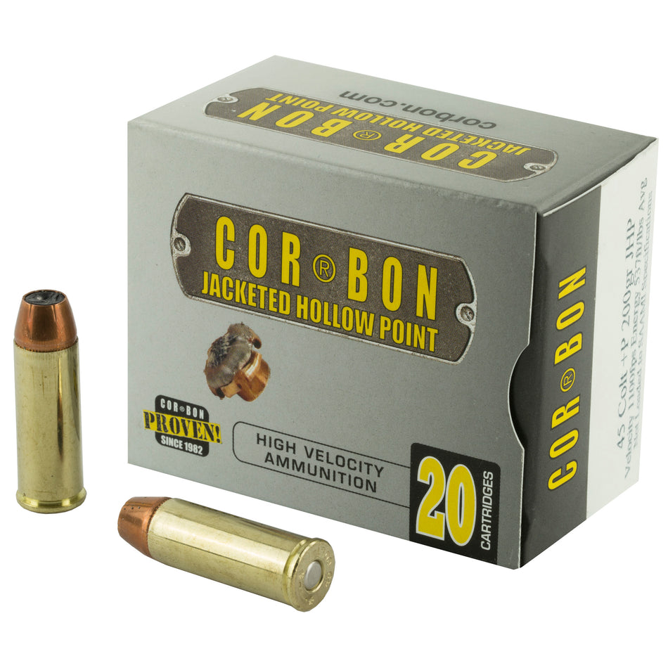 Cor-Bon 45C200 Self Defense +P Jacketed Hollow Point JHP 200 Grain .45 Long Colt