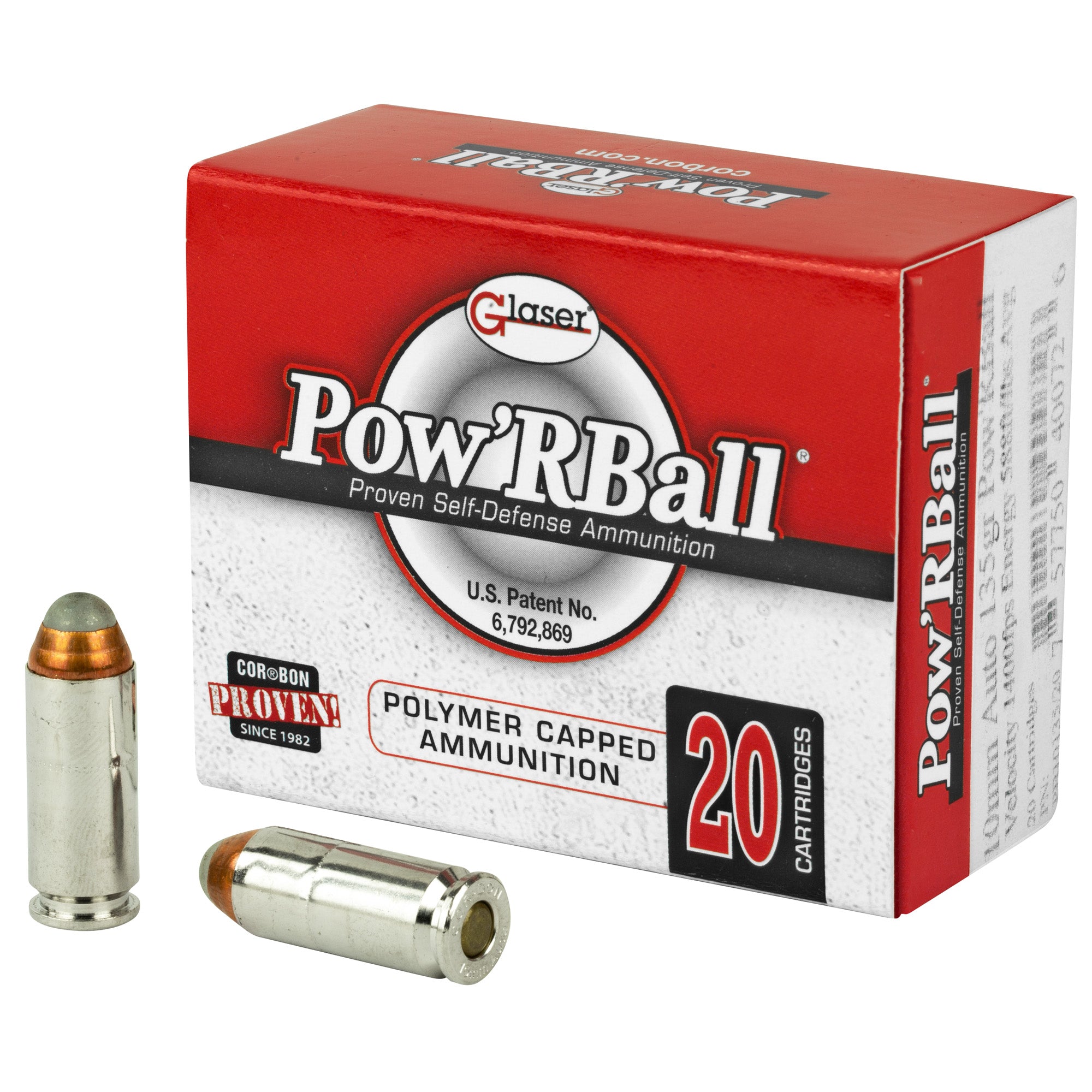 Cor-Bon Glaser Pow'rBall 10mm Auto 135 gr JHP ammo
