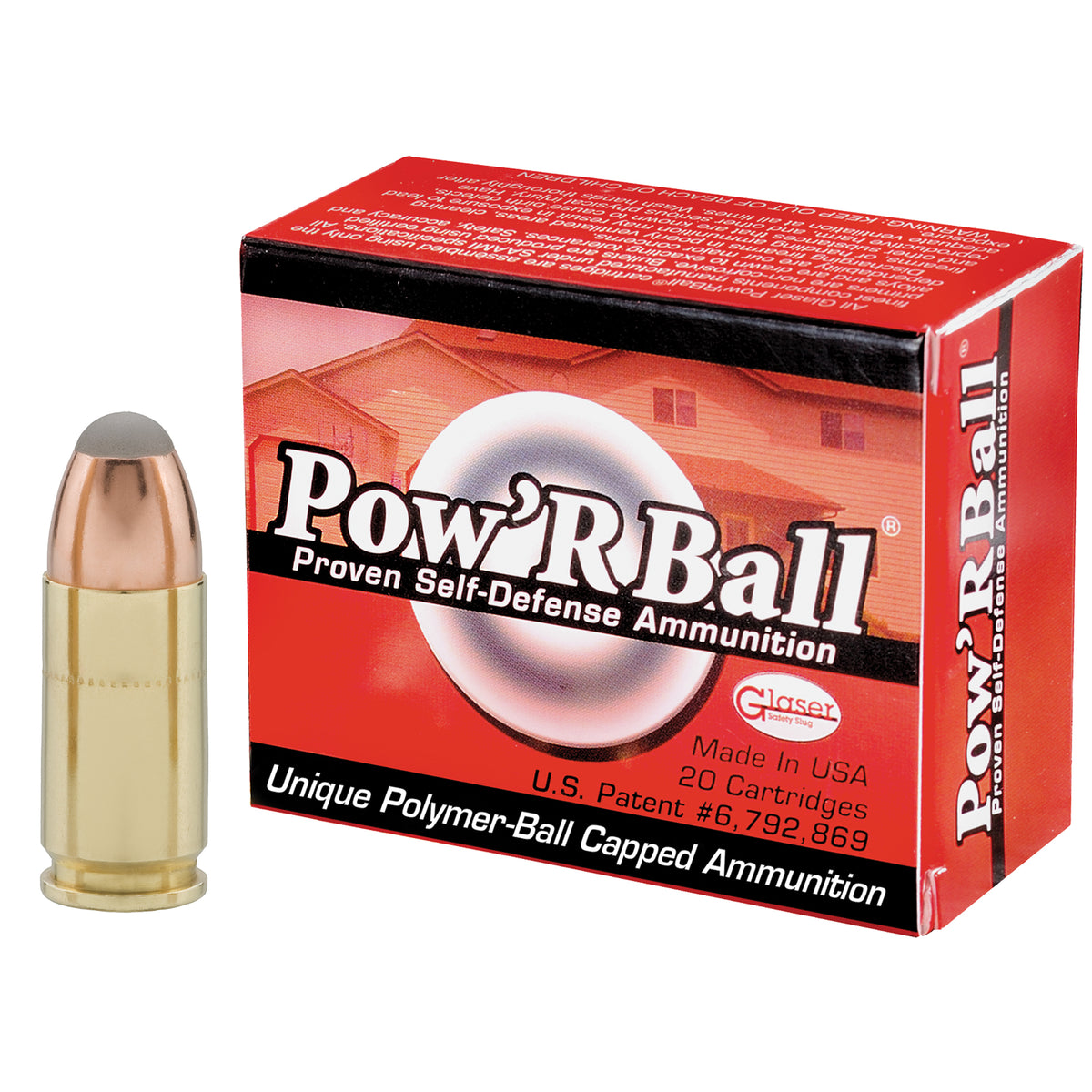Cor-Bon PB9100 Glaser Pow'rBall +P Jacketed Hollow Point JHP 100 Grain 9mm Luger/Parabellum