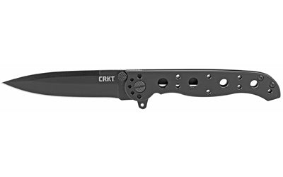 Columbia River Knife & Tool M16-01KS Folding Knife, 3" Spear Point Blade, Black Oxide, Plain Edge, Black Zytel Handle