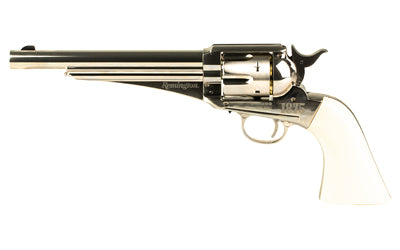 Crosman 1875 CO2 Air Pistol, .177 Pellet/BB, 450 FPS, 6.5" Barrel, Silver, White Grips, 6 Round