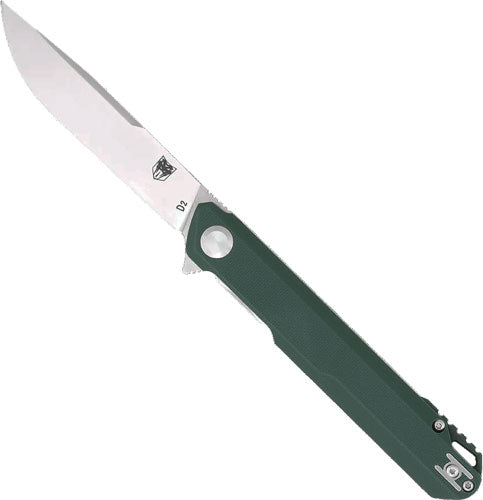 CobraTec Monarch 3.5" Folding Knife Green D2 Steel with Pocket Clip