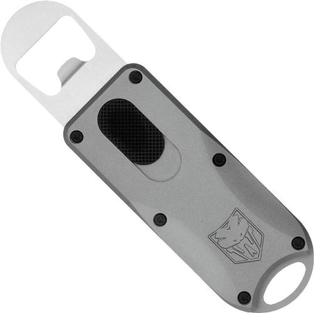 CobraTec OTF Bottle Opener Grey 4.62" OAL with Lanyard Loop