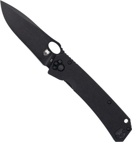 CobraTec Raven 3.25" Folding Knife Black D2 Steel with Lanyard Hole