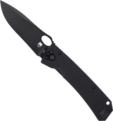 CobraTec Raven 3.25" Folding Knife Black D2 Steel with Lanyard Hole