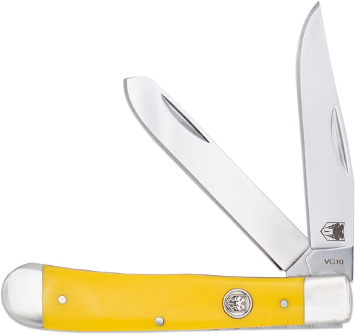 CobraTec Trapper Two Blade G-10 Yellow Delrin/SS Slip Joint Knife