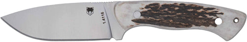 CobraTec Twin Mountain 4" Fixed Blade Genuine Stag Knife with Sheath