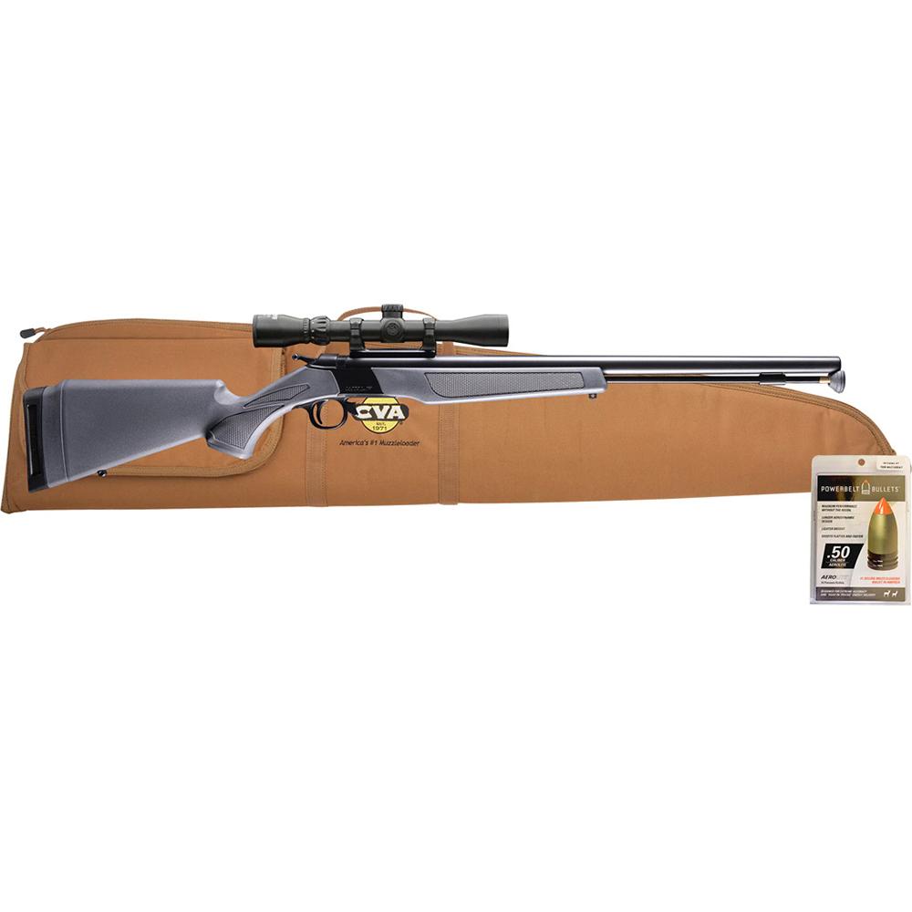 CVA Wolf V2 Muzzleloader Rifle Package .50 Cal 24" Barrel Grey with 3-9x32 Konus Scope