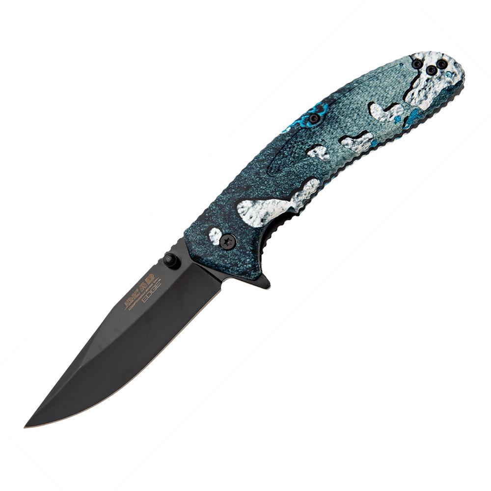 Bear & Son Sideliner Folding Knife 3-1/2" Clip Point TrueTimber Rift Blue