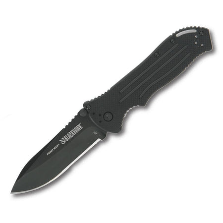 Bear & Son Blackhawk Point Man Sideliner Folding Knife 3-3/8" Drop Point D2 Steel Black G10