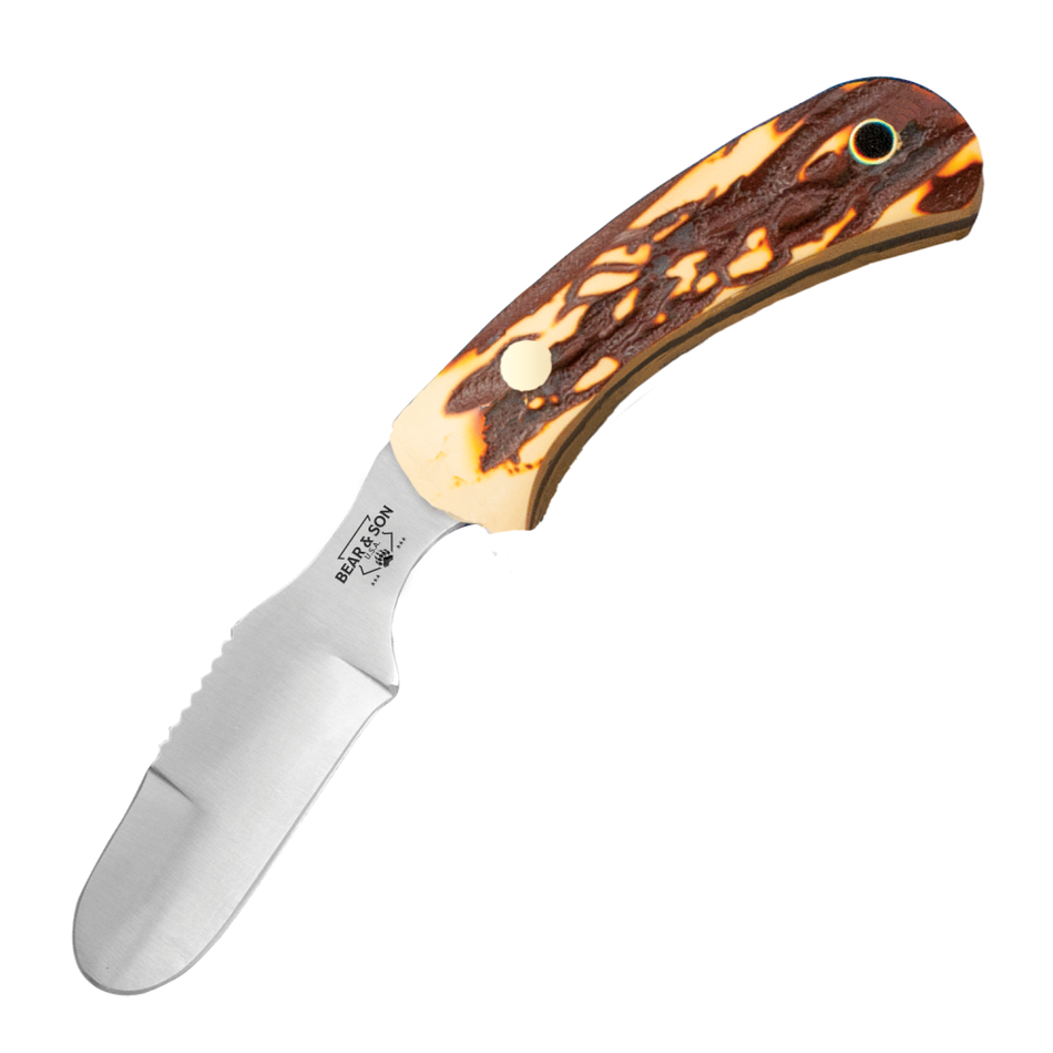 Bear & Son Stag Delrin Ergonomic Skinner Fixed Blade Knife 6.5"