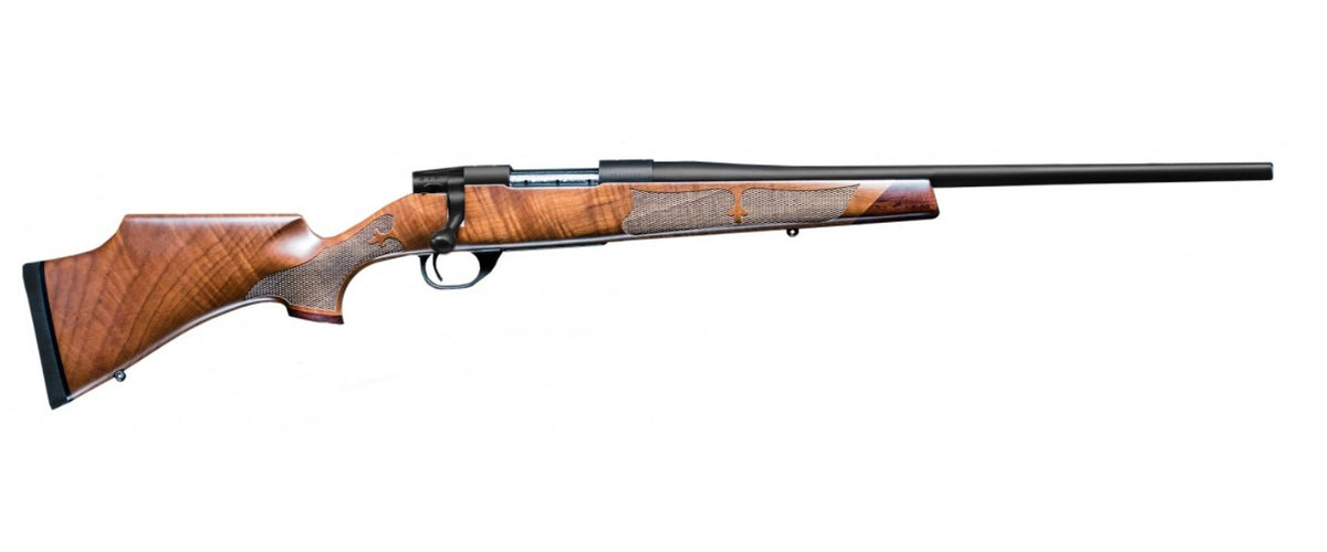 Weatherby VWR222RR0T Vanguard Camilla Compact 22-250 Rem 5+1 20" Matte Blued, Matte Blued Drilled & Tapped Steel Receiver, Grade A Turkish Walnut Monte Carlo Wood Stock