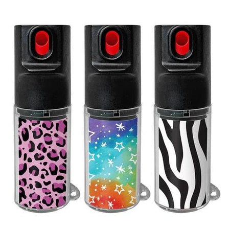 Mace Chameleon Personal Pepper Spray Pink Stars Zebra Design