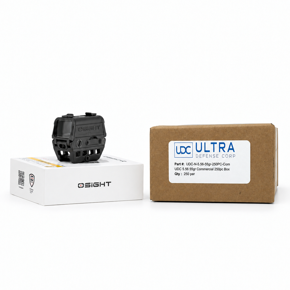 Osight R 2 MOA Dot/65 MOA Circle Multi-Reticle Rifle Optic + UDC 556 55gr 250ct