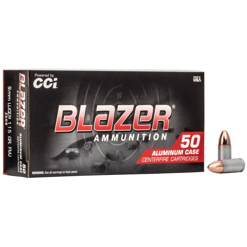 CCI Blazer Aluminum 9mm 115gr FMJ Ammo