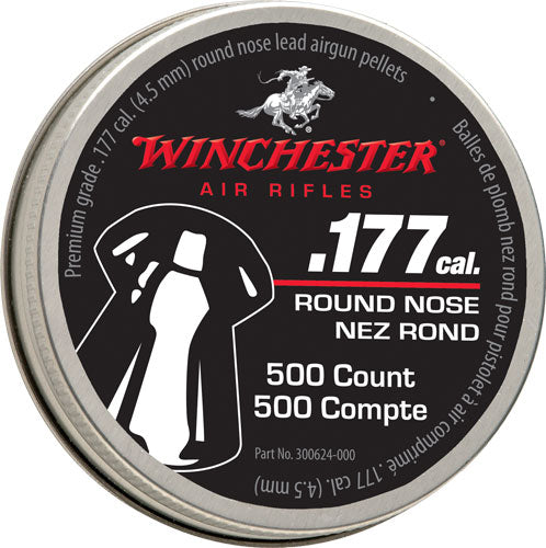 Winchester .177 Round Nose Pellets 500-Count Tin 6-Pack Case