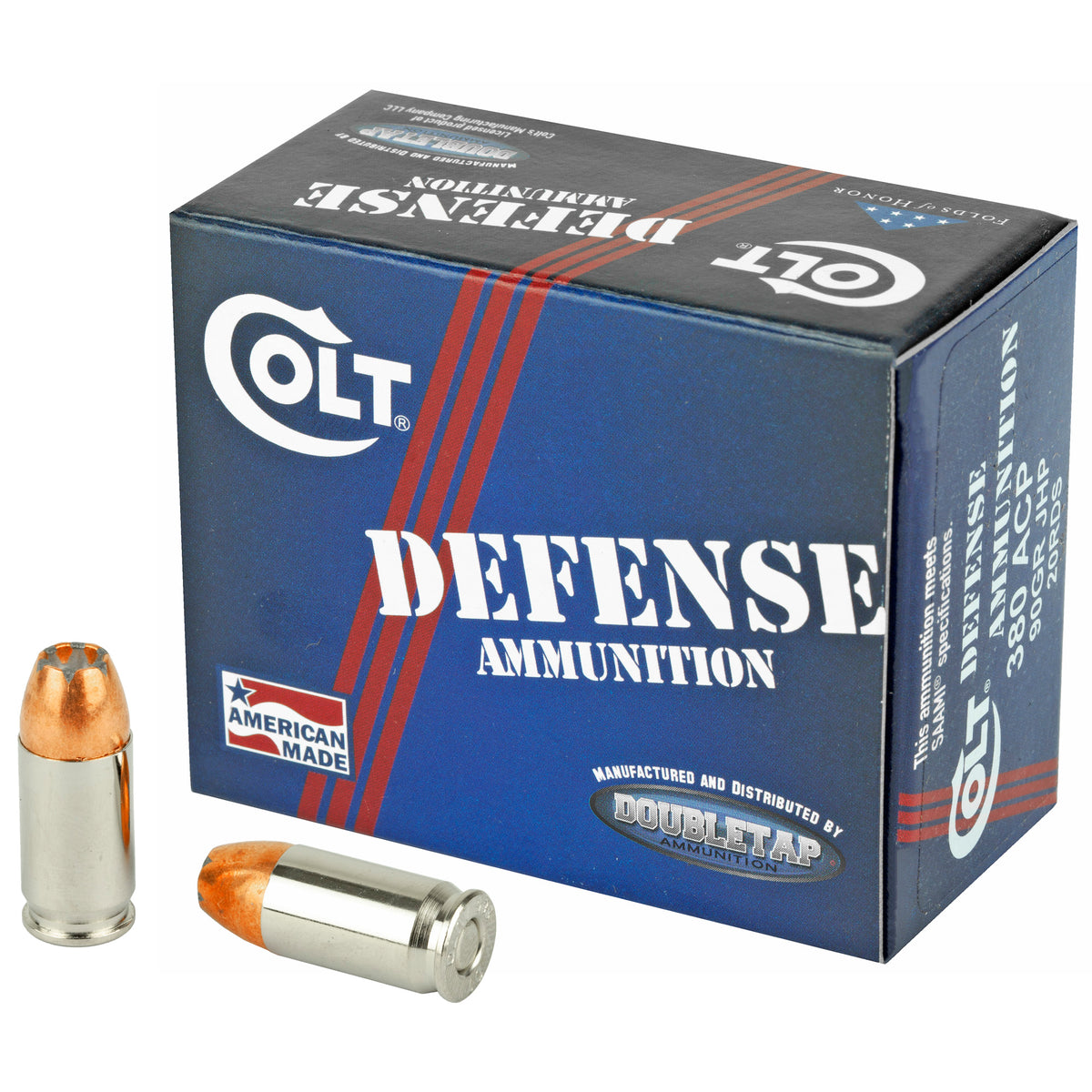 DoubleTap Colt Defense .380 ACP/Auto 90 gr JHP ammo