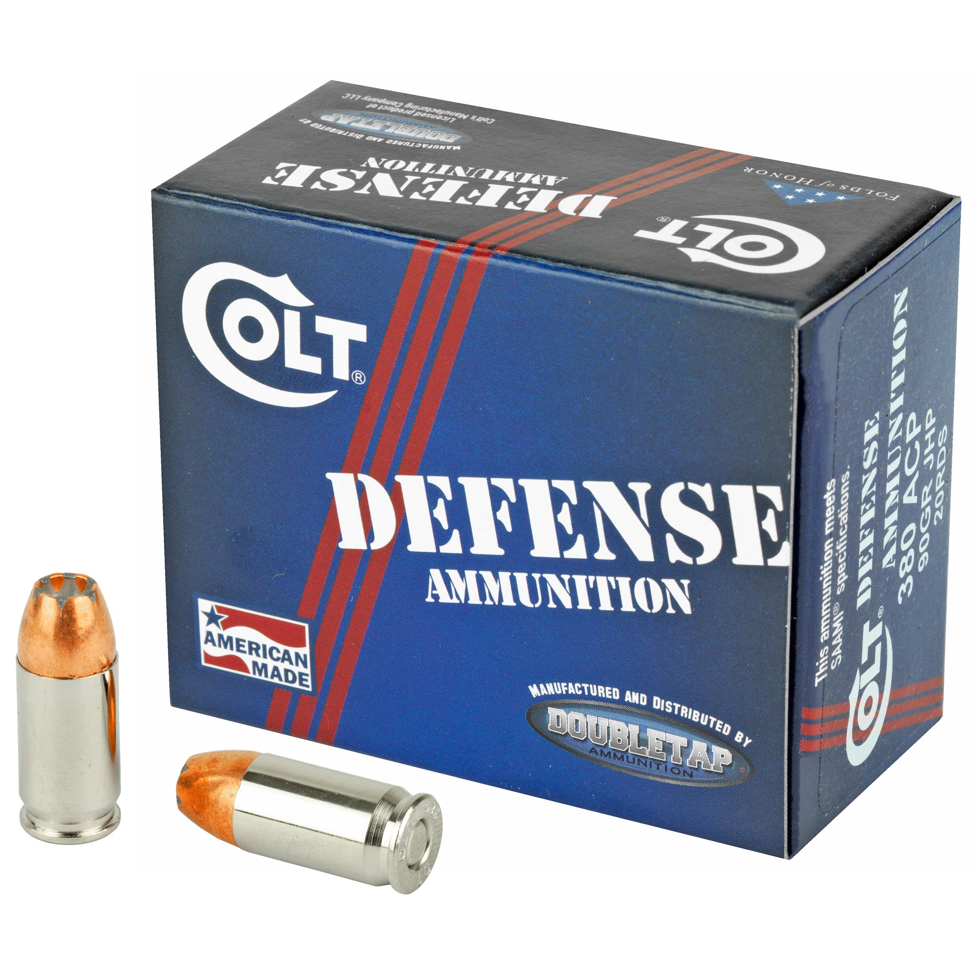 DoubleTap Colt Defense .380 ACP/Auto 90 gr JHP ammo