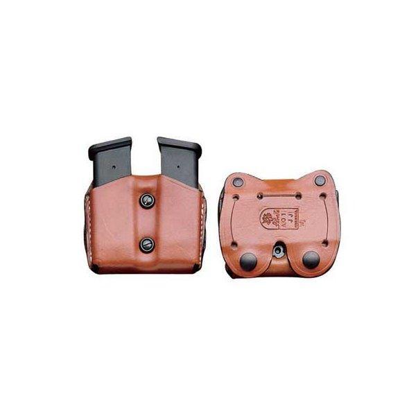 Desantis Double Magazine Pouch for Glock 43 Tan Leather