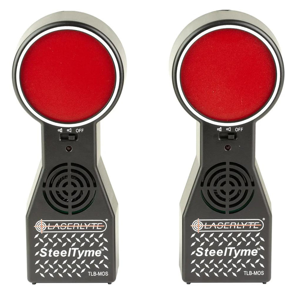 LaserLyte SteelTyme Laser Training Targets 2-Pack, LED & Audio Hit Confirmation, Black/Red 1231433