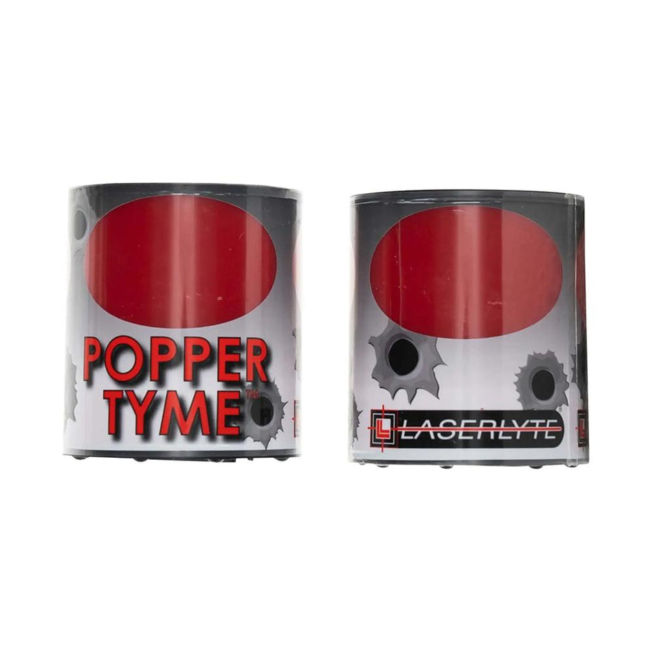 LaserLyte PopperTyme Laser Training Targets 2-Pack, Vibrate & LED on Hit, Black/Red 1231434