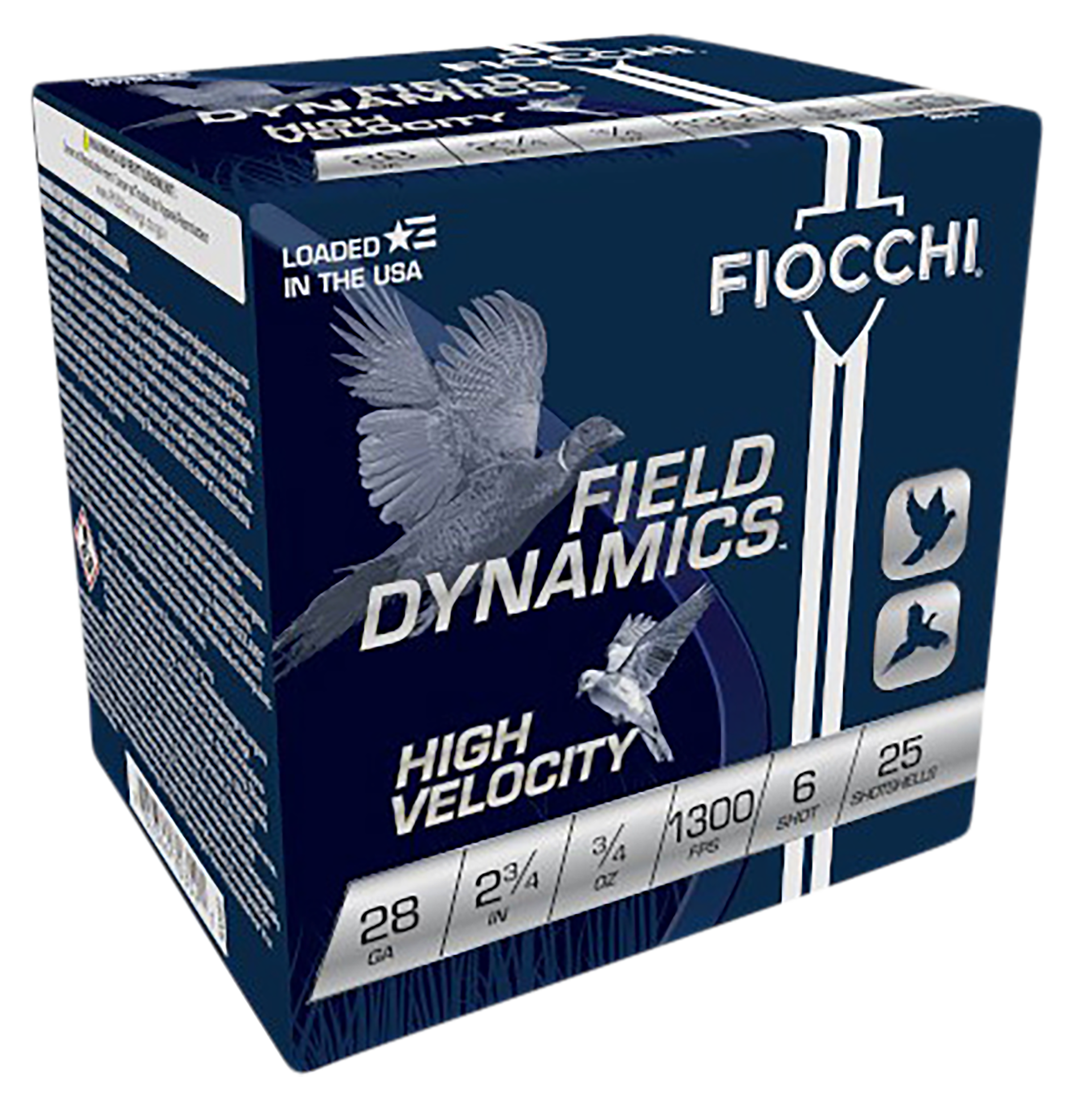 Fiocchi 28 Gauge 28HV6 Field Dynamics High Velocity 2.75" 3/4oz 6 Shot