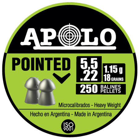Hatsan Apolo .22 Pointed Pellets 18 Grain 250 Count