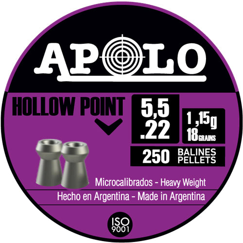 Hatsan Apolo .22 Hollow Point Pellets 18 Grain 250 Count