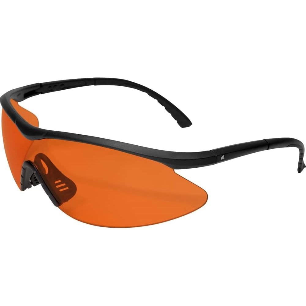 Edge Eyewear Fastlink Shooting Glasses Black Frame Orange G15 Vapor Shield Lens