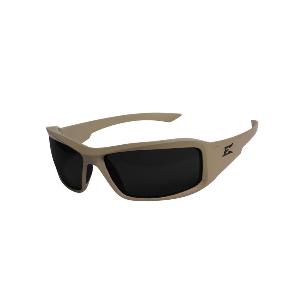 Edge Hamel Safety Glasses Sand Frame with Black G15 Vapor Shield Lens Thin Temple