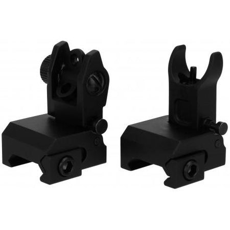 TacFire AR Flip-Up Front and Rear Iron Sights Set Anodized Aluminum