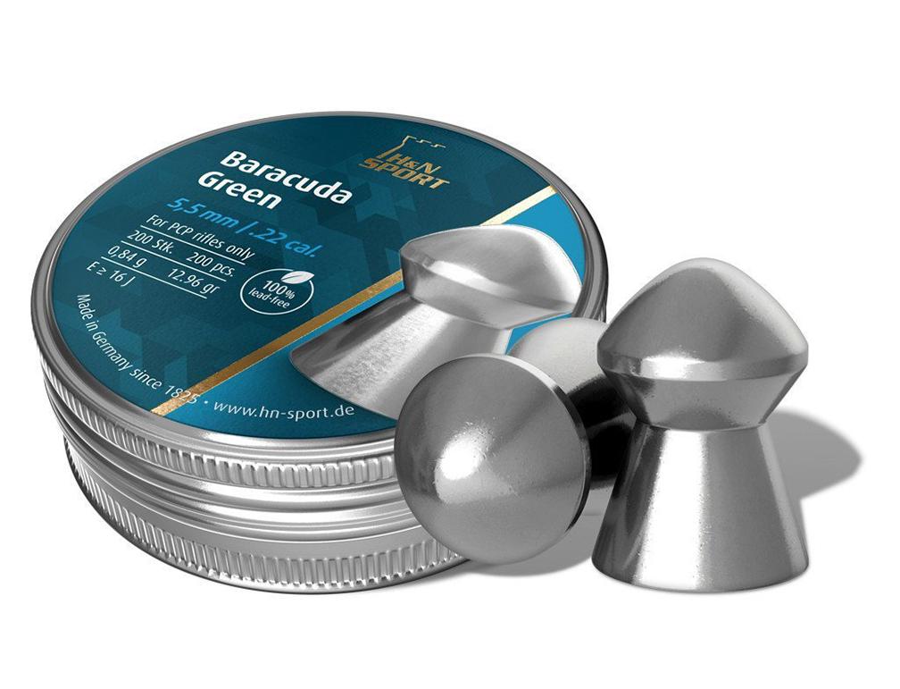 H&N Baracuda Green .22 Cal Lead-Free Air Gun Pellets 12.65 Grain 200ct