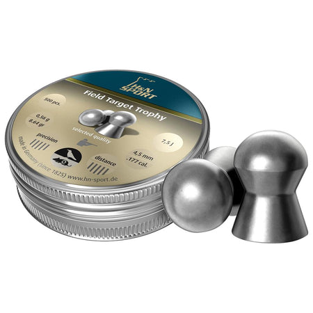 H&N Field Target Trophy Airgun Pellets .177 Cal 4.50mm Head 500 Count