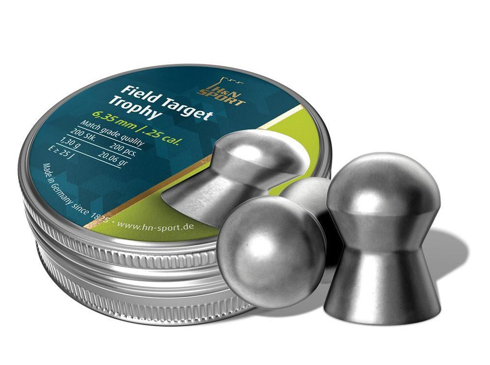 H&N Field Target Trophy .25 Cal Lead Pellets 20.06 Grain 200 Count