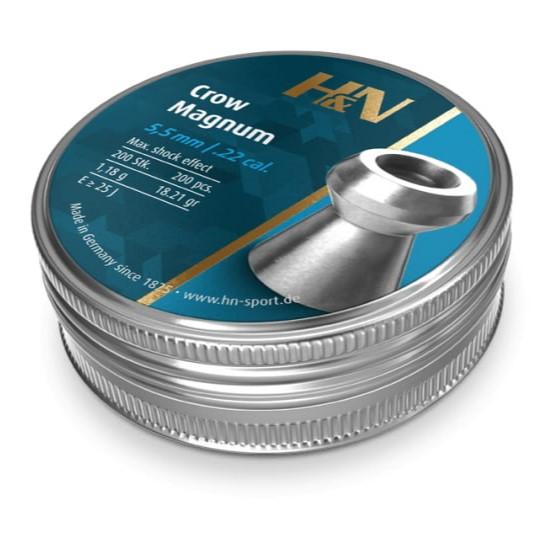 H&N Crow Magnum Hollow Point Pellets .22 Cal 18.21gr 200 Count