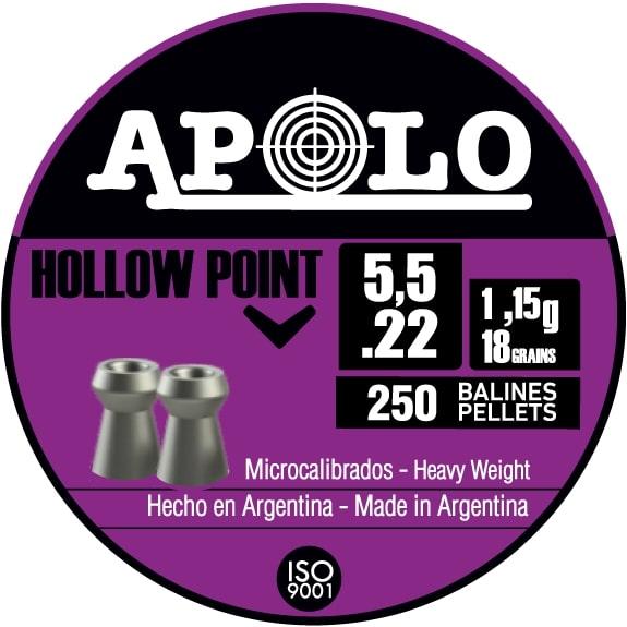 Hatsan Apolo Hollow Point Air Rifle Pellets .22 Cal 18gr 250-Count Tin