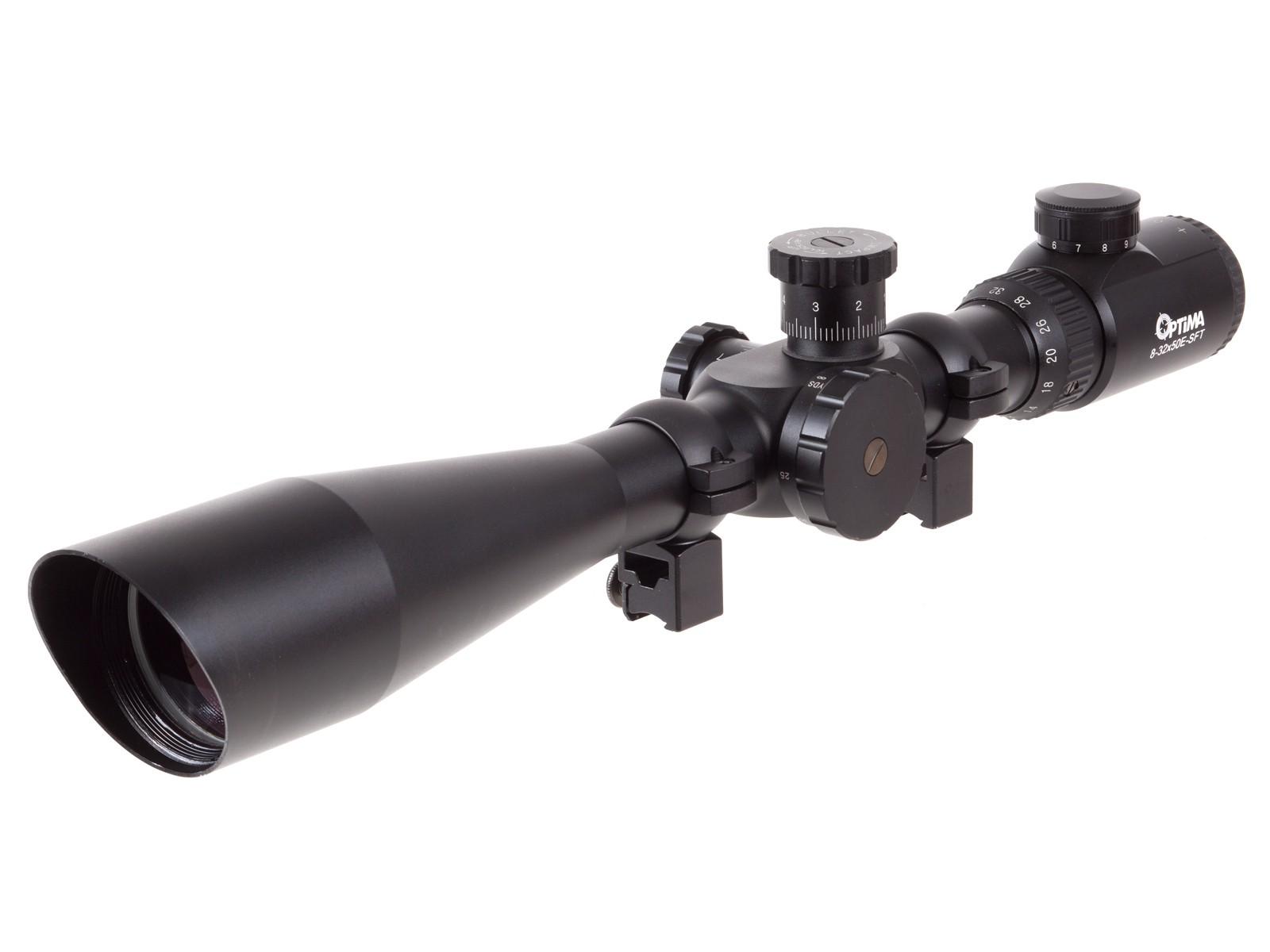 Hatsan Optima Air Rifle Scope 8-32x50mm E-SFT 30mm Illuminated Mil-Dot Black
