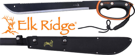 Elk Ridge Machete 24" Blade with Sheath D-Handle Black/Stainless