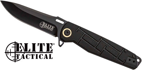 MC Elite Tactical Readiness 3.5" Drop Point Folding Knife Black/Black