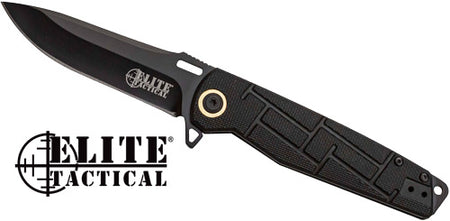 MC Elite Tactical Readiness 3.5" Drop Point Folding Knife Black/Black