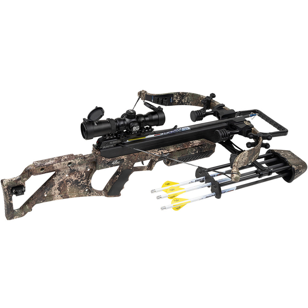 Excalibur Micro Suppressor Extreme Crossbow Strata with Tact100 Scope and Charger EXT