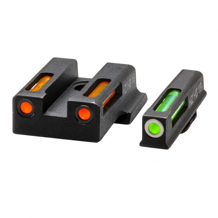 HIVIZ LiteWave H3 Tritium/Litepipe Front Sight for S&W M&P EZ380 Orange/Green LitePipe White Ring