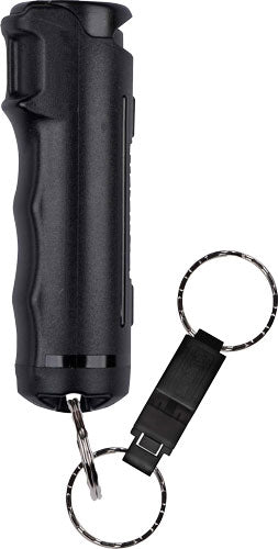 Sabre Pepper Gel Spray with Quick Release Whistle and Flip-Top Cap, Black