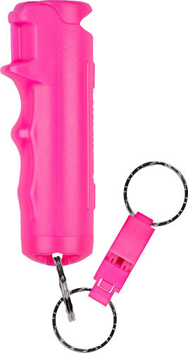 Sabre Pepper Gel Spray with Quick Release Whistle and Flip-Top Cap, Pink