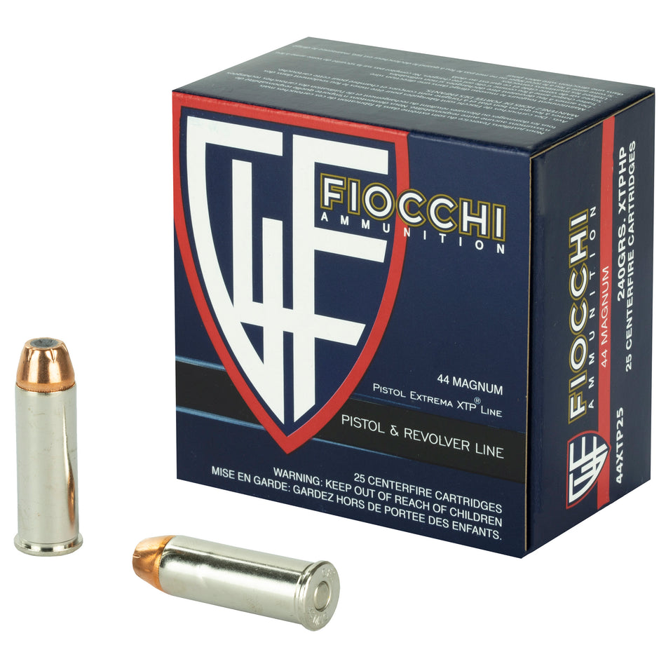 Fiocchi 44XTP25 Hyperformance Hornady XTP Hollow Point HP 240 Grain .44 Magnum