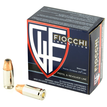 Fiocchi 9XTPB25 Hyperformance Hornady XTP Hollow Point HP 147 Grain 9mm Luger/Parabellum